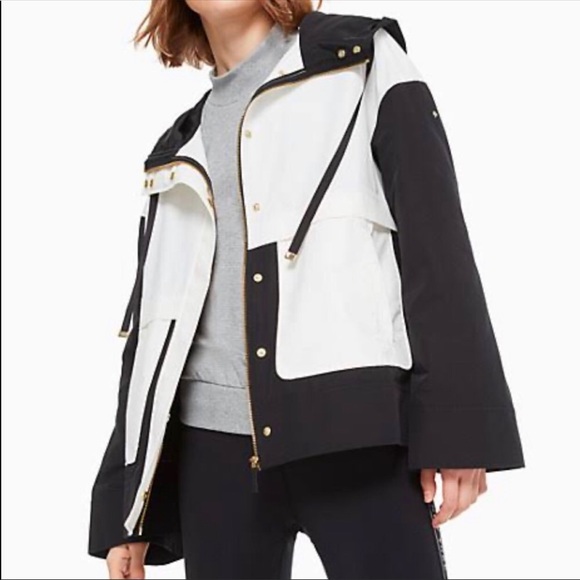 Kate Spade Colorblock Mixed Media Anorak Jacket